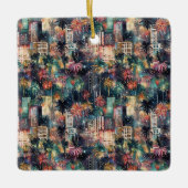 Miami zu Weihnachten und Neujahr in Wasserfarben Keramikornament (Vorderseite)