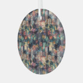 Miami zu Weihnachten und Neujahr in Wasserfarben Ornament Aus Glas (Vorderseite links)