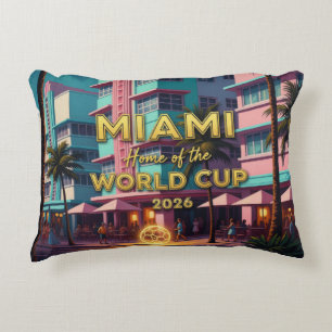 Miami Zuhause Weltmeisterschaft 2026 ArtDeco Fußb Dekokissen