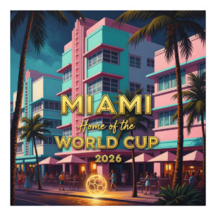 Miami Zuhause Weltmeisterschaft 2026 ArtDeco Fußb Fotodruck