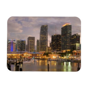 MiamifinanzSkyline an der Dämmerung Magnet