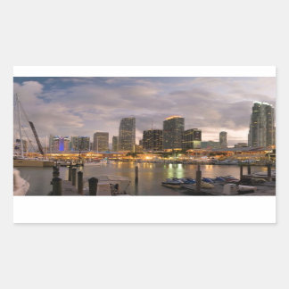 MiamifinanzSkyline an der Dämmerung Rechteckiger Aufkleber