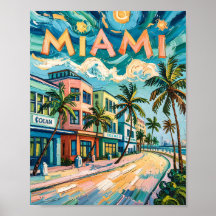 Miamis Ocean Drive Art in Van Gogh's Style Travel