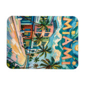 Miamis Ocean Drive Travel Art in Van Gogh's Style Magnet (Horizontal)