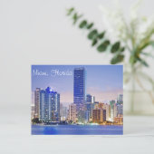 Miamis Skyline an der Brickell Avenue Postkarte (Stehend Vorderseite)