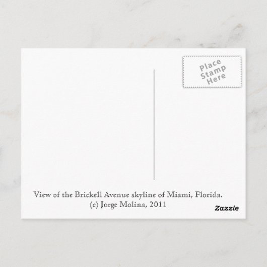 Miamis Skyline an der Brickell Avenue Postkarte (Rückseite)