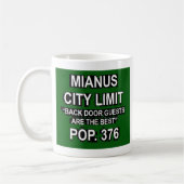 Mianus Connecticut Funny City Limit Sign Kaffeetasse (Links)