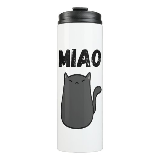 MIAO Black Cat Wiederverwendbare Trinkflasche Thermosbecher (Vorderseite)