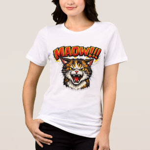 Miaow!!   Lustiges Katzen-T-Shirt für Katzenliebha Tri-Blend Shirt