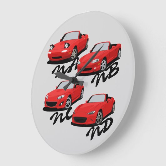 Miata Generationen Große Wanduhr (Winkel)