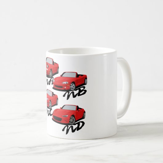 Miata Generationen Kaffeetasse (VorderseiteRechts)