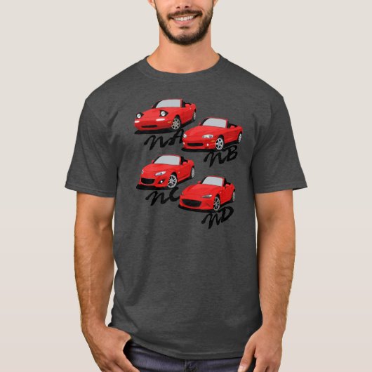 Miata Generationen T-Shirt (Vorderseite)