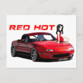 Miata MX-5 Red Hot Postkarte (Vorderseite)