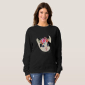 Miau Blumenkrone Katze Sweatshirt (Vorne ganz)