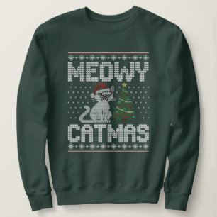 Miau Catmas - Gestrickte hässliche Weihnachtskatze Sweatshirt
