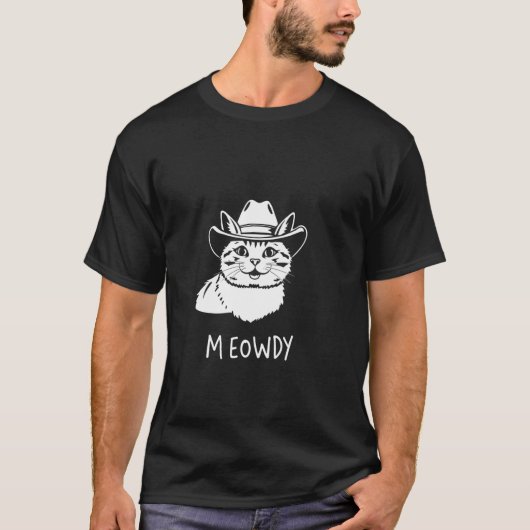 MIAU Cowboy-Katze T-Shirt (Vorderseite)