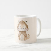 Miau Creme Katze Kaffeetasse (VorderseiteRechts)
