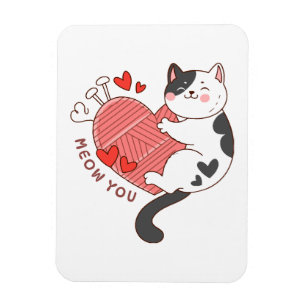 Miau, du süße Katze Valentinstag Magnet