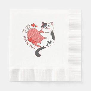 Miau, du süße Katze Valentinstag Serviette