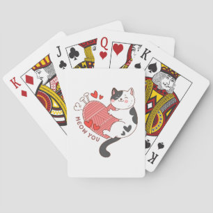 Miau du süße Katze Valentinstag Spielkarten