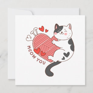 Miau, du süße Katze zum Valentinstag Einladung