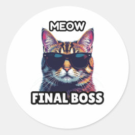 Miau Endboss Cooler Katz Sticker