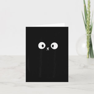 Miau Fluffige Schwarze Katze Vintage Lustige Süße Karte