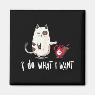 Miau, ich mache was ich will Vintage Schwarze Katz Magnet