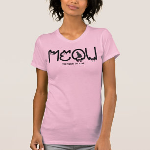 Miau in minimalist Katzen-Design geschrieben T-Shirt