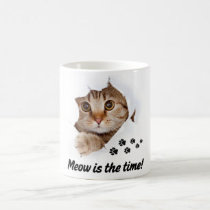 Miau ist die Zeit – Süße Katze  Kaffeetasse