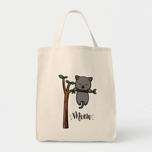 MIAU KATZE AUF BAUM TRAGETASCHE (Vorne)