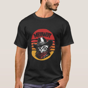 Miau Katze Cowboy Katze Country Western Lustige Ka T-Shirt