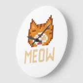 Miau-Katze Große Wanduhr (Winkel)