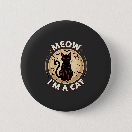 Miau-Katze-Halloween-Grafikdesign_1 Button (Vorderseite)