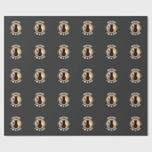 Miau-Katze-Halloween-Grafikdesign_1 Geschenkpapier (Flach)