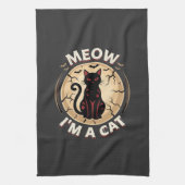Miau-Katze-Halloween-Grafikdesign_1 Geschirrtuch (Vertikal)