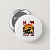 Miau Katze Halloween Schwarz Friedhof_1 Button (Vorne & Hinten)