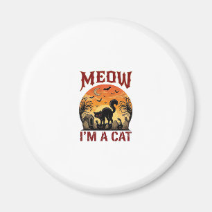 Miau-Katze Halloween Schwarz Friedhof_1 Magnet