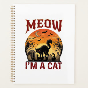 Miau-Katze Halloween Schwarz Friedhof_1 Planer