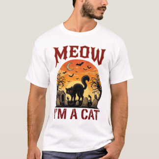 Miau-Katze-Halloween-Schwarzer-Friedhof_1 T-Shirt