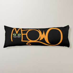 Miau-Katze-Typografie ORANGE Seitenschläferkissen
