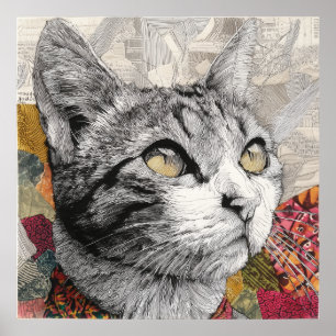 Miau-Katzen-Collage-Poster-Wandkunst Poster