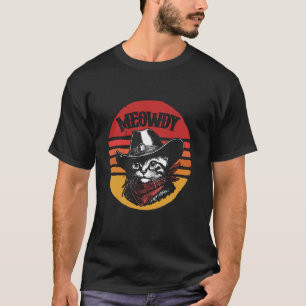 Miau Katzen Cowboy Katze Country Western Lustige K T-Shirt