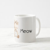 Miau Katzen-Schleife Kaffeetasse (VorderseiteRechts)