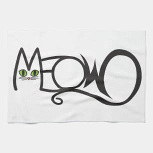 Miau-Katzen-Typografie Geschirrtuch