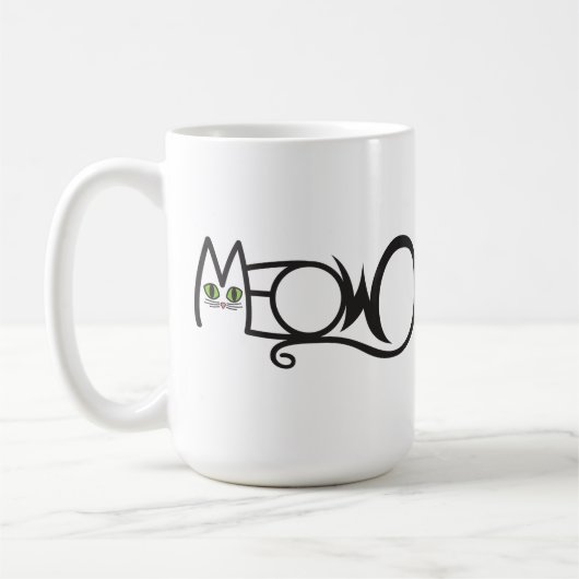 Miau-Katzen-Typografie Kaffeetasse (Links)