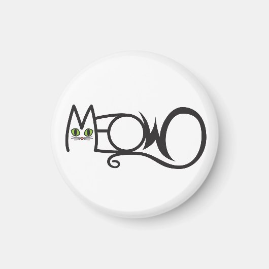 Miau-Katzen-Typografie Magnet (Vorne)