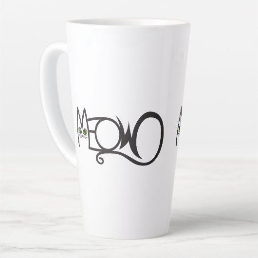 Miau-Katzen-Typografie Milchtasse (Linke Ecke)
