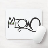 Miau-Katzen-Typografie Mousepad (Mit Mouse)