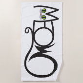 Miau-Katzen-Typografie Strandtuch (Vorderseite)